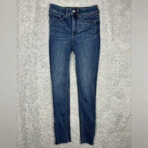 Express Jeans Womens 00 Ankle Legging High Rise Denim Perfect Lift Zipper Ankle